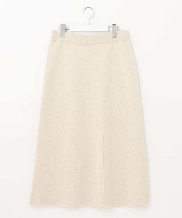 自由区 【洗える】ウールカシミヤブレンド ニットスカート ベージュ系