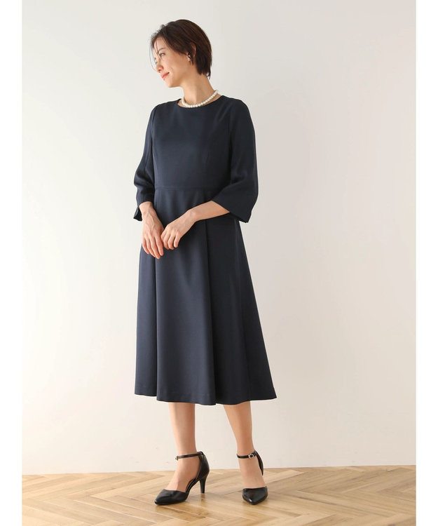 Green Parks ｅｆ－ｄｅ　フィット＆フレアワンピース Dark Navy