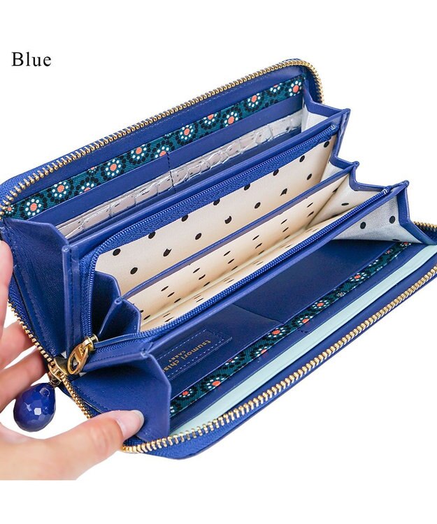 tsumori chisato CARRY ドロップス　ラウンドファスナー長財布 【かわいいデザイン！本革のやわらかな風合い】 ブルー