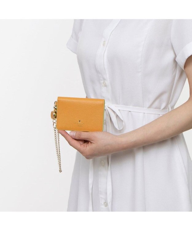 LANVIN en Bleu リム リール付き2面パスケース オレンジ