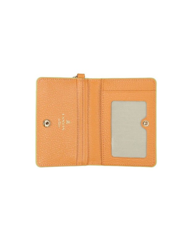 LANVIN en Bleu リム リール付き2面パスケース オレンジ