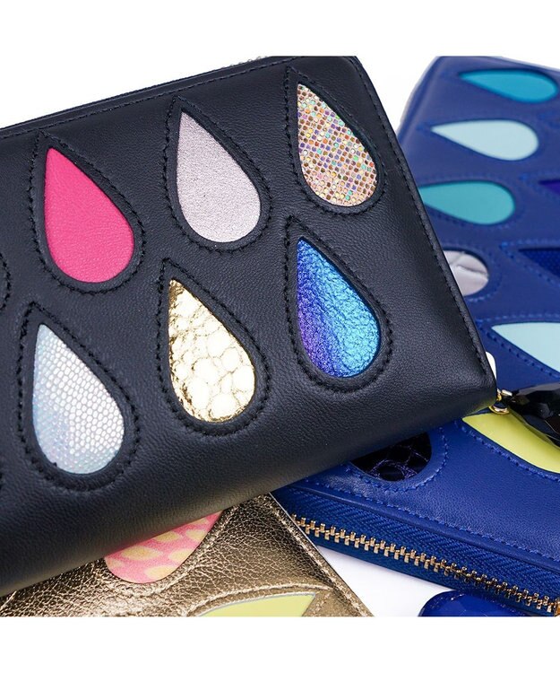 tsumori chisato CARRY ドロップス　ラウンドファスナー長財布 【かわいいデザイン！本革のやわらかな風合い】 ブラックⅡ