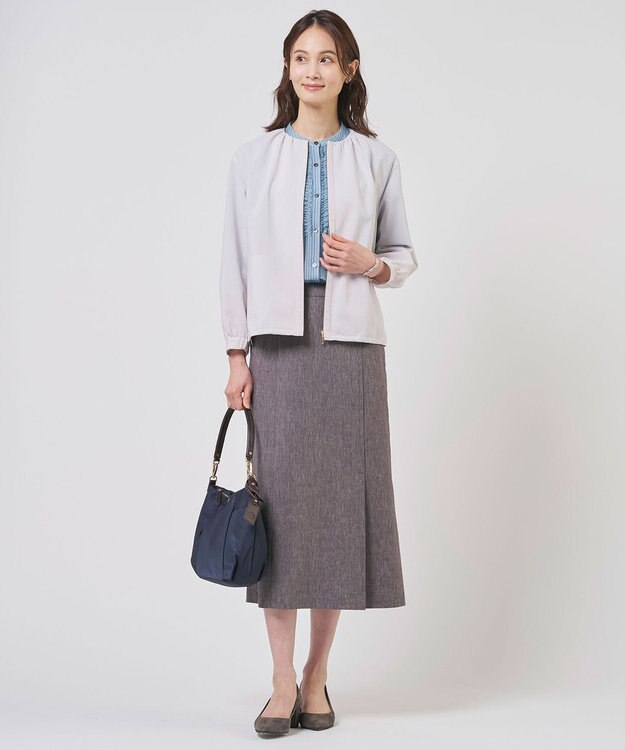 J.PRESS LADIES シアーピンストライプ カットソー サックスベース系