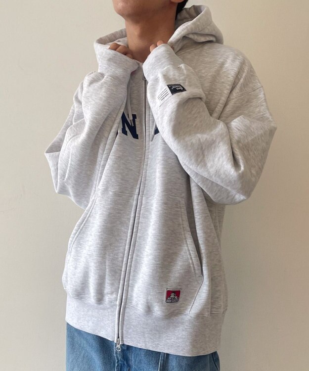 WEGO BENDAVISアーチロゴZIPパーカー アッシュグレー