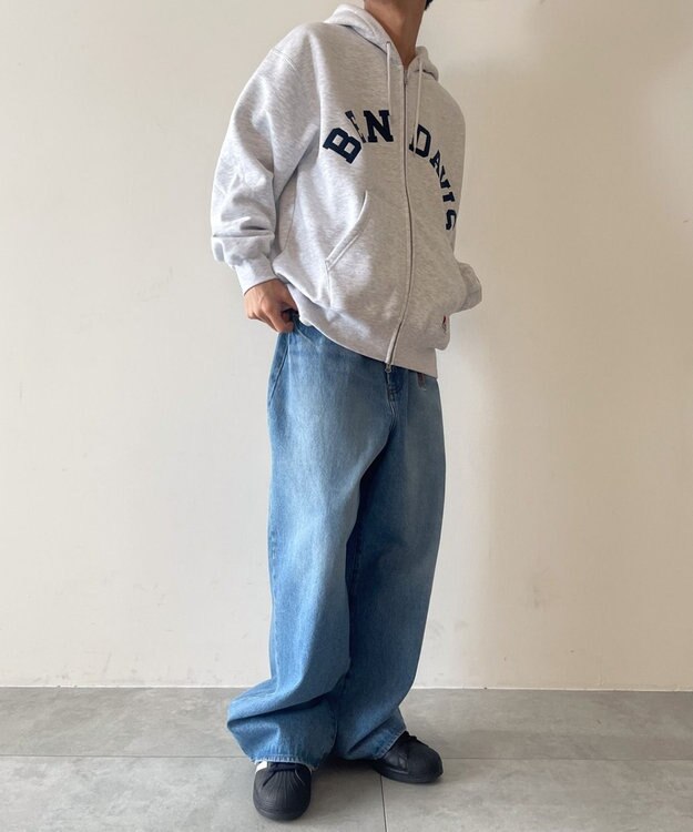 WEGO BENDAVISアーチロゴZIPパーカー アッシュグレー