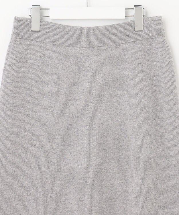 自由区 【洗える】ウールカシミヤブレンド ニットスカート ライトグレー系