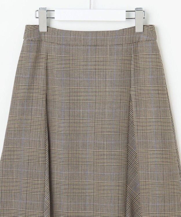 J.PRESS LADIES L モナベールツイル チェック フレア スカート ブラウンチェック系