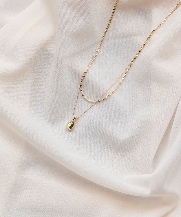 Phoebe 【金属アレルギー対応】レイヤードドロップロングネックレス ゴールド