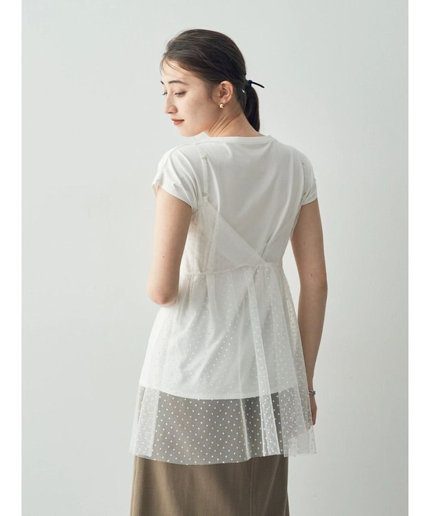YECCA VECCA 【2点SET】マルチwayチュールオーバーキャミSET/Tee Off White