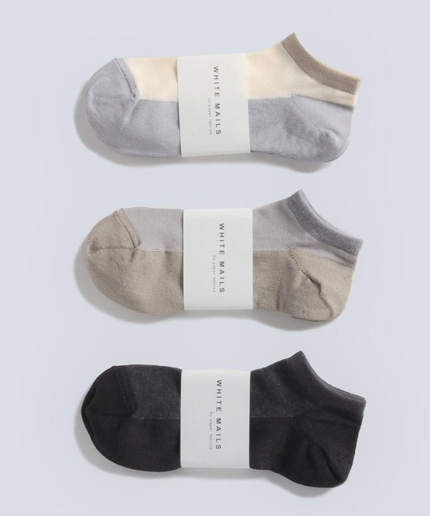 WHITE MAILS 【UNISEX】PAPER  COLOR BLOCK ANKLE ソックス オフホワイト