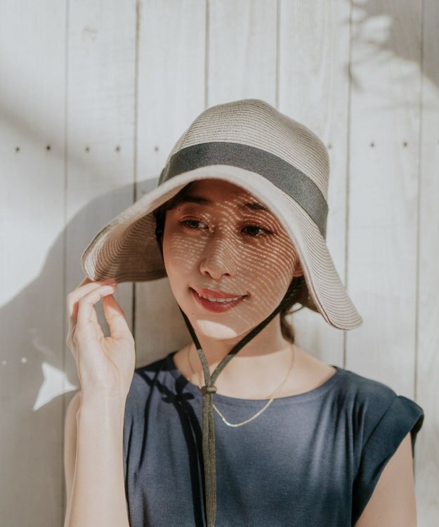 MOONBAT 【遮光98%以上/UPF50＋/UVカット】洗えるペーパーブレード前後差クロッシェ 手洗いOK/サイズ調整可能/抗菌防臭加工 ブラック