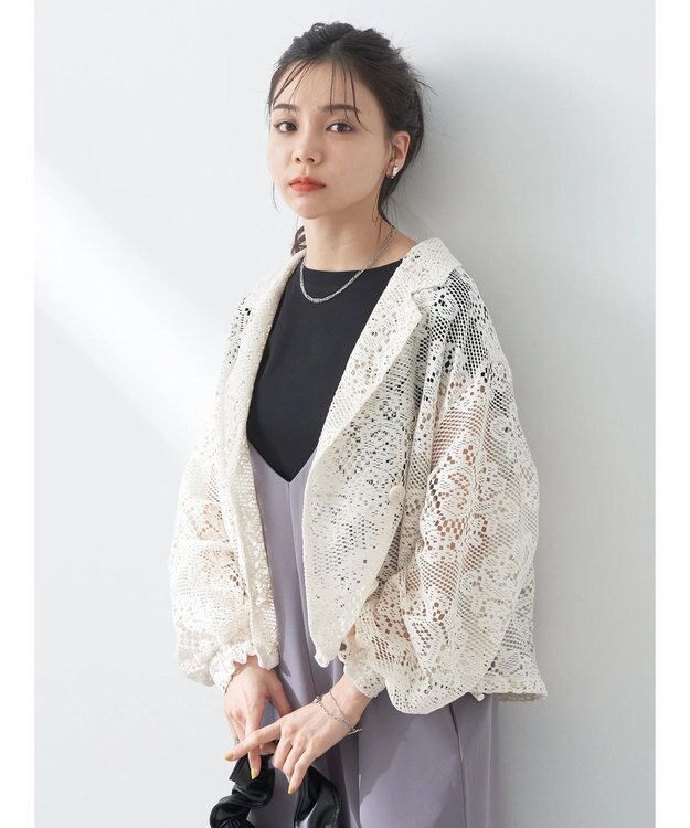 earth music&ecology レースジャケット Ivory