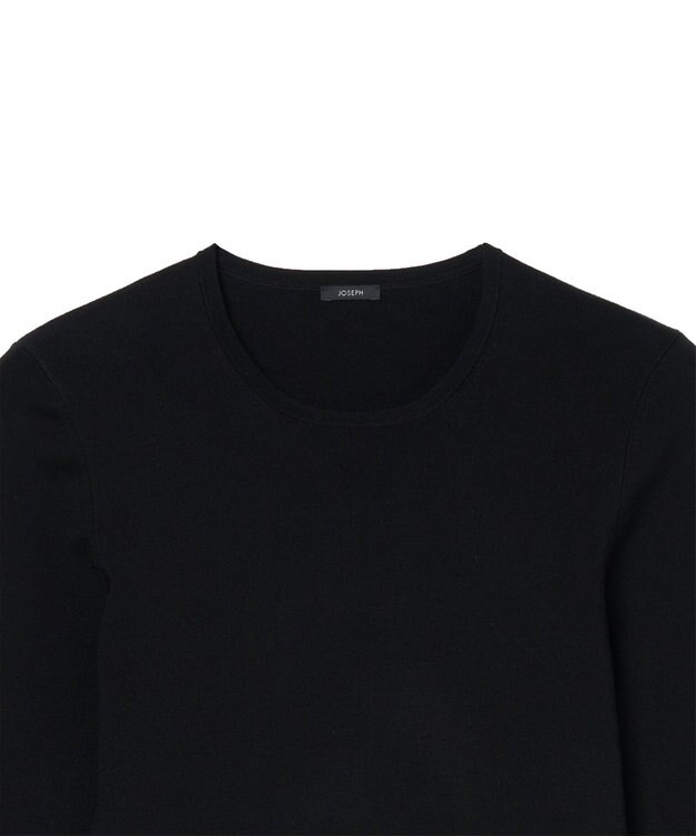 JOSEPH 【FOUNDATIONS】【洗える】シルクストレッチ　ラウンドネックニット Black