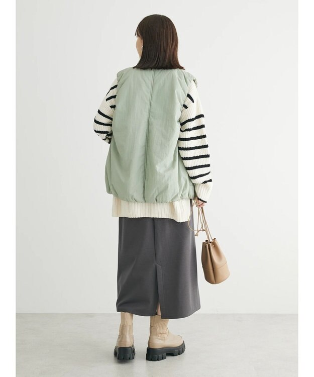 Green Parks 中わたスタンドカラーベスト Olive