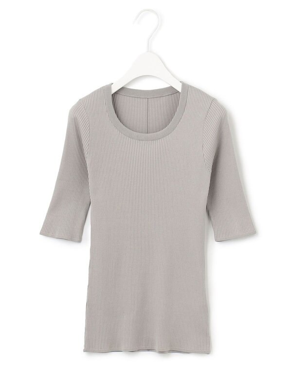 ICB 【洗える】４×２リブ プルオーバー グレージュ系