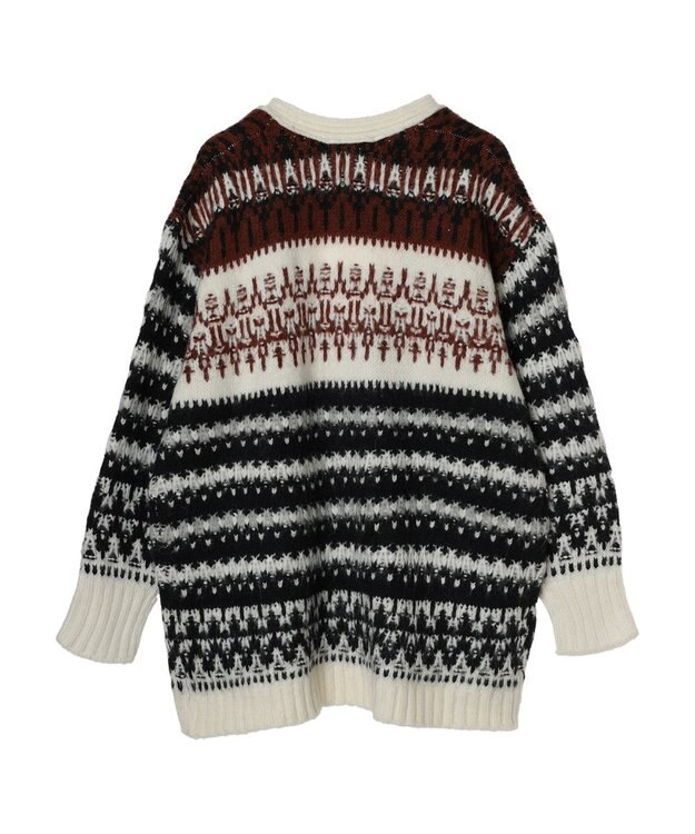 AMERICAN HOLIC フェアアイル柄ニットカーディガン Brown