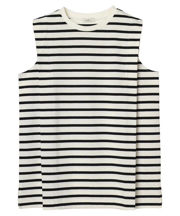 earth music&ecology ボクシーノースリーブチュニック Border