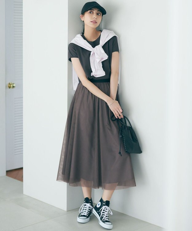 23区 S 【一部店舗限定】フレンチスリーブ IT TEE ブラウン系