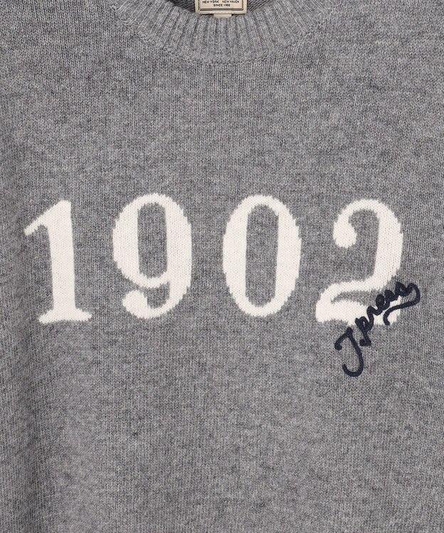 J.PRESS MEN 【NYUZELESS】1902 クルーネックロゴ ニット グレー系