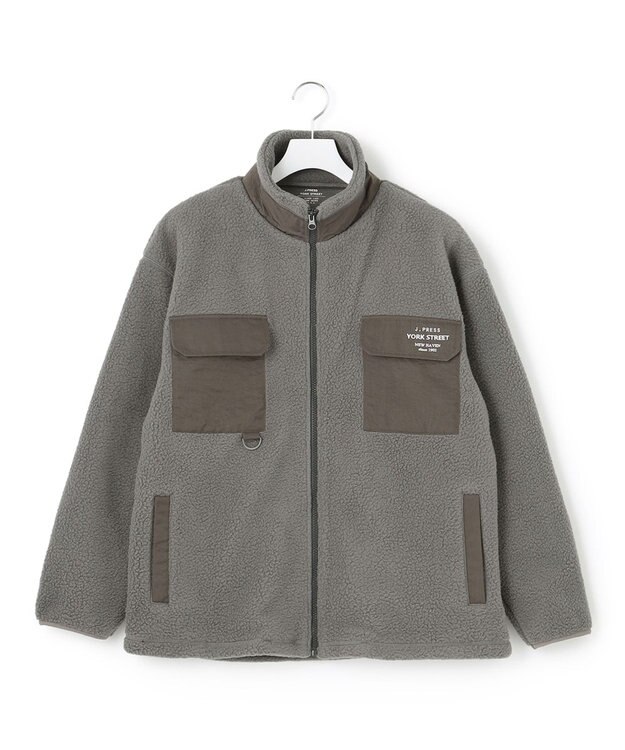 J.PRESS YORK STREET 【UNISEX】フリース フルジップブルゾン グレー系