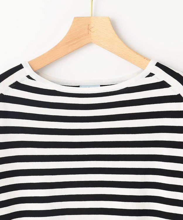 組曲 L 5分袖ニットＴシャツ ボーダー系1