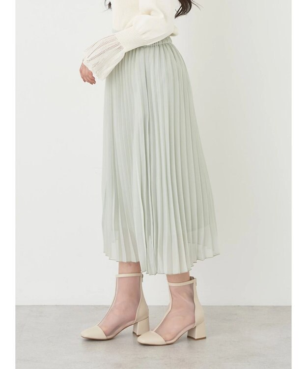 earth music&ecology すきな丈シフォンプリーツスカート Mint