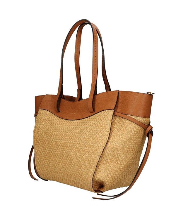 INTER-CHAUSSURES 【LORISTELLA】ラフィア＆レザーコンビネーショントート オークコンビ