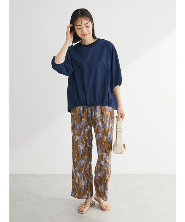 Green Parks ランタンスリーブブラウス Navy