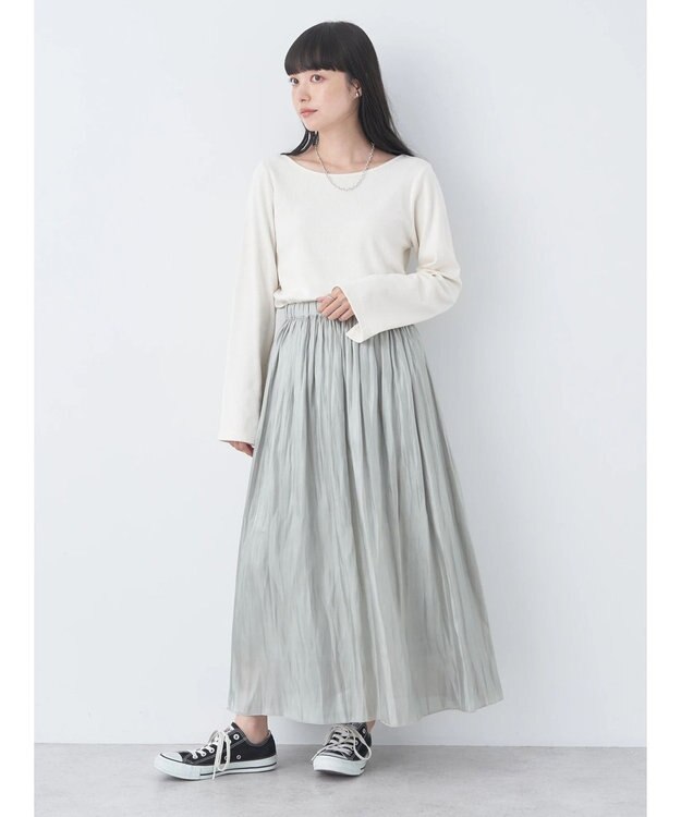 earth music&ecology シャイニーギャザースカート Mint