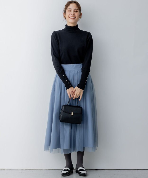 組曲 S ルーズフィットタートル ニット ブラック系