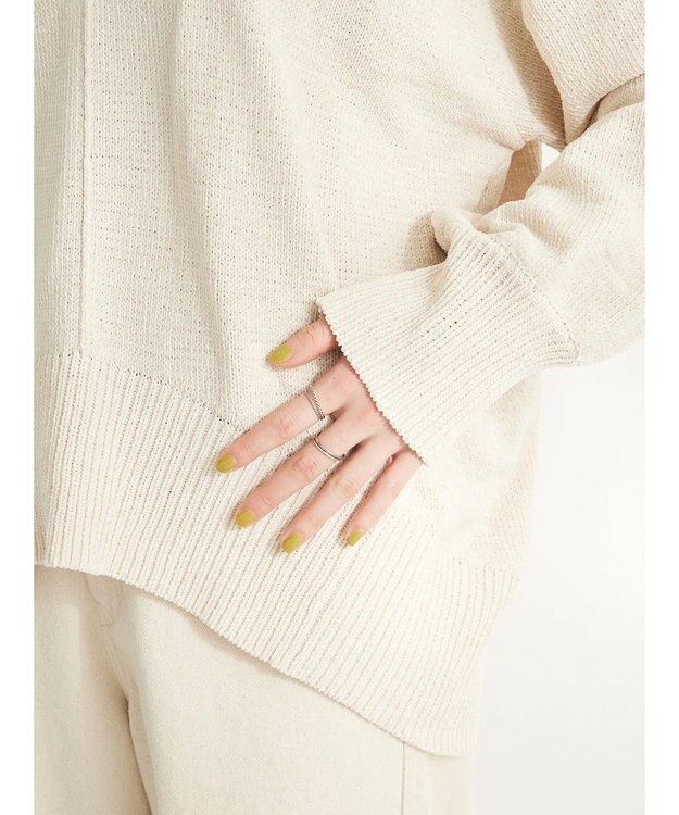 CRAFT STANDARD BOUTIQUE 洗えるコードモールＶネックプルオーバー Ivory