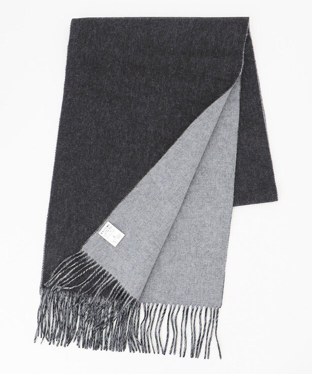 J.PRESS MEN リバーシブル カシミヤマフラー 無地 グレー系