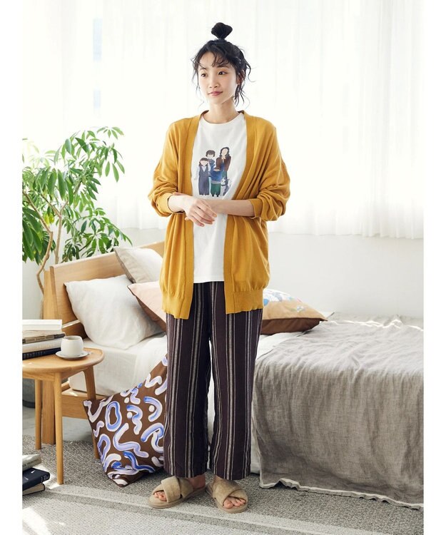 CRAFT STANDARD BOUTIQUE 強撚綿ニットカーディガン Yellow