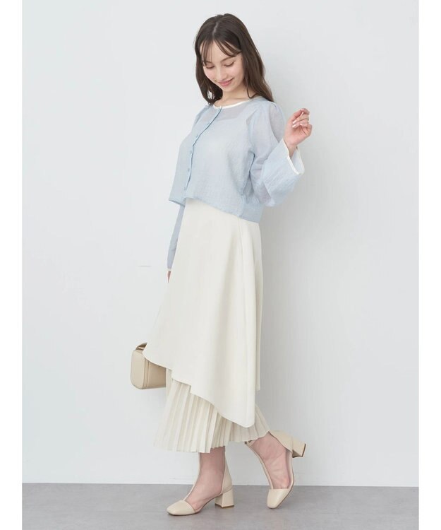 earth music&ecology プリーツドッキングスカート Ivory