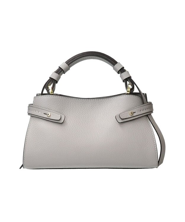 INTER-CHAUSSURES 【LORISTELLA】シュリンクレザーハンドバッグ ライトグレー