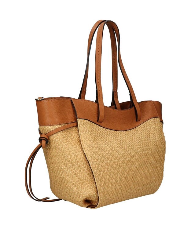 INTER-CHAUSSURES 【LORISTELLA】ラフィア＆レザーコンビネーショントート オークコンビ