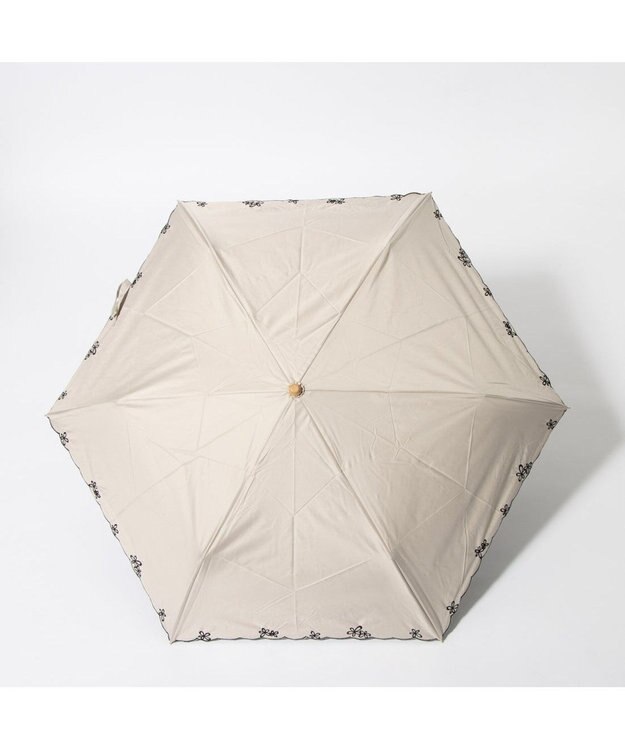UNBILLION cache nez / プチフラワー刺繍折りたたみ日傘 ベージュ