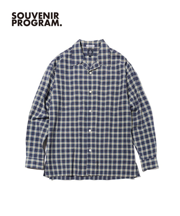 J.PRESS MEN 【J.PRESS ORIGINALS】【UNISEX】Indian Madras Open Shirts / Baggy-Fit ネイビー系4