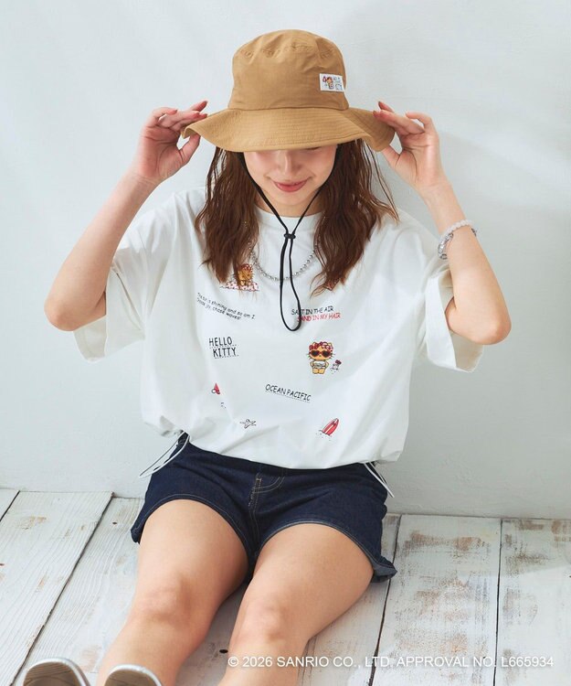 OP／FILA 【Ocean Pacific×ハローキティ】サーフハット ベージュ