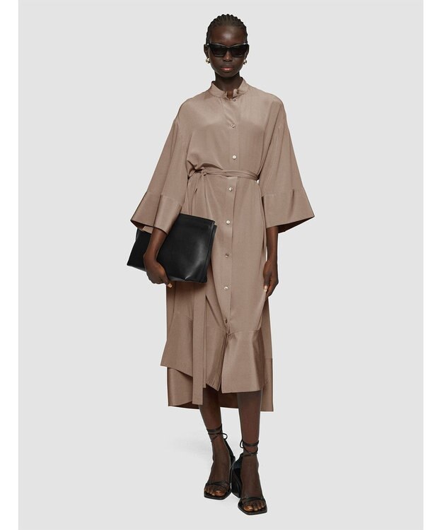 JOSEPH クレープ ド ソワ　ミディドレス Escargot