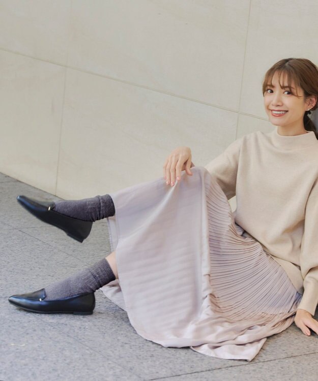 Tiaclasse シャイニーリブソックス グレー