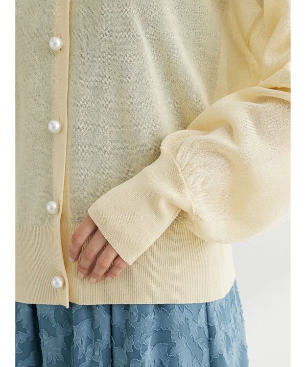 Green Parks ・ＥＬＥＮＣＡＲＥ　ＤＵＥ　パールボタンシアーカーデ Off White