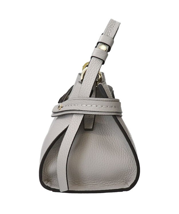 INTER-CHAUSSURES 【LORISTELLA】シュリンクレザーハンドバッグ ライトグレー