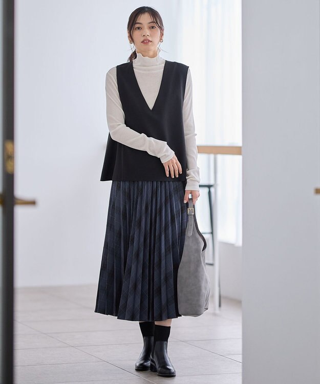 ANY 【2SET】ハンサムジレ×ワイドパンツセット ブラック