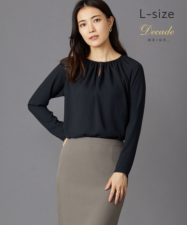 BEIGE， 【L-size】ALINE / ロングスリーブブラウス Black