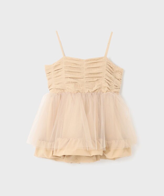 GRACE CONTINENTAL タフタチュールキャミ ベージュ