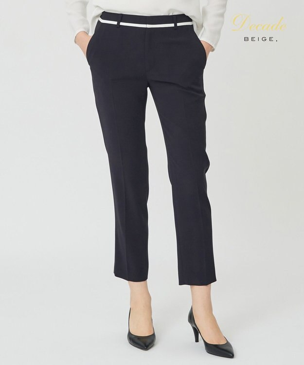 BEIGE， CINDY / クロップドパンツ Navy × White