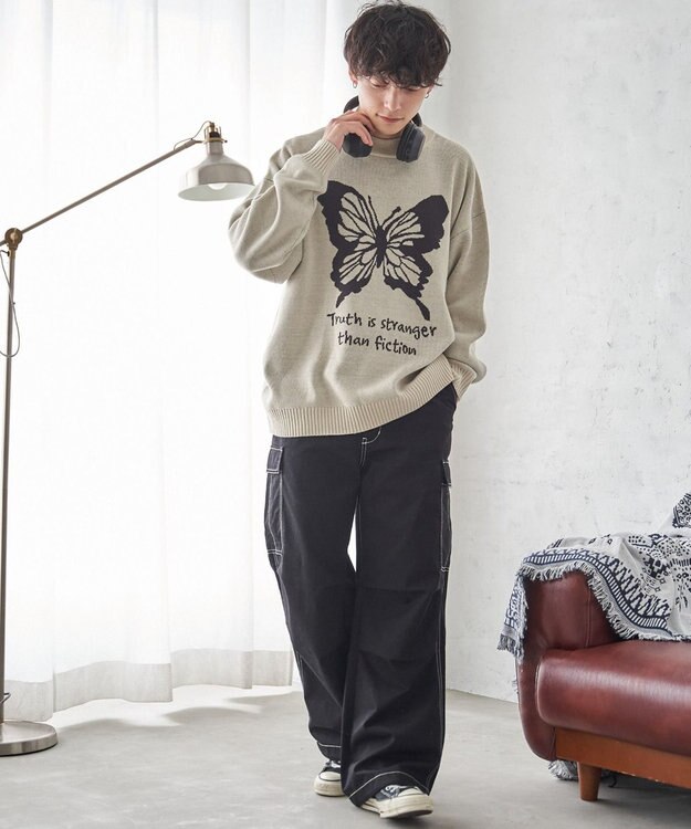 WEGO オーバーフィットジャガードプルオーバー 柄7