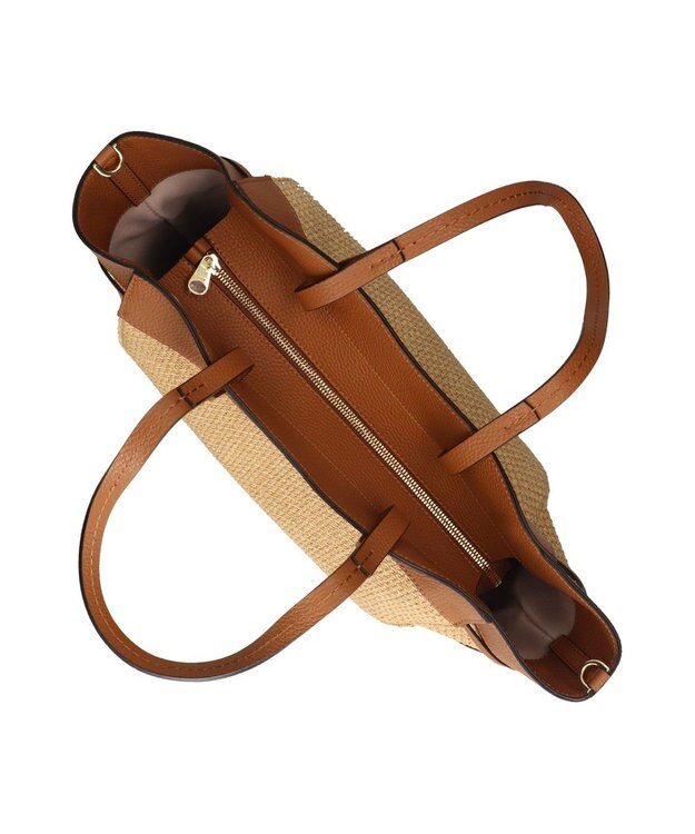 INTER-CHAUSSURES 【LORISTELLA】ラフィア＆レザーコンビネーショントート オークコンビ