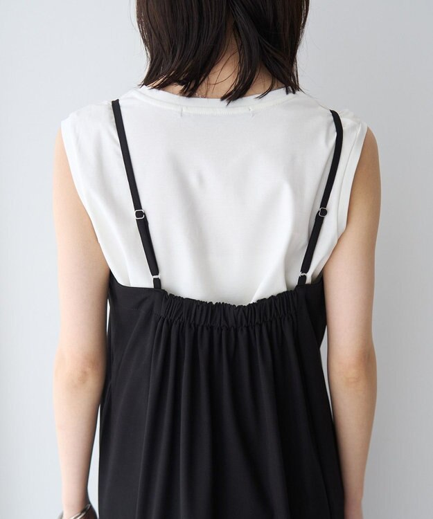 YECCA VECCA 【2点SET】ミリタリーシアーシャツセットキャミワンピース Black